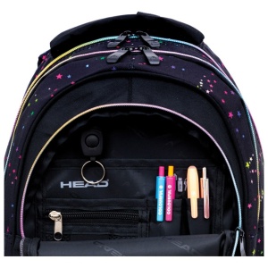 Ranac đački anatomski 3zipa Golden Effect Rainbow Kitty 25.Head crno-roze