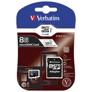 Kartica memorijska micro SDHC 8GB sa adapterom (class 10) Verbatim 44081 blister
