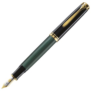 Nalivpero Souveran M600 (M)+kožna bela futrola+poklon kutija G30 Pelikan zeleno-crno