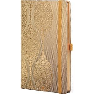 Notes 13x21cm linije 192strane s gumicom Oriental Charme Gold Arabesque