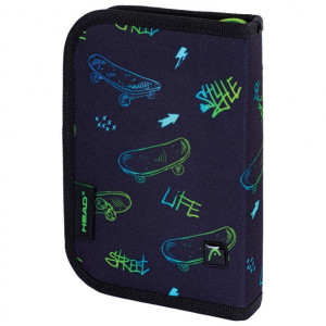 Pernica prazna 1zip 2preklopa AC1 Skate Lifestyle 24.Head crno-zelena