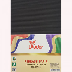 Rebrasti papir A4 1/10 crni