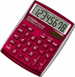 Stoni kalkulator Citizen CDC-80, 8 cifara crveni