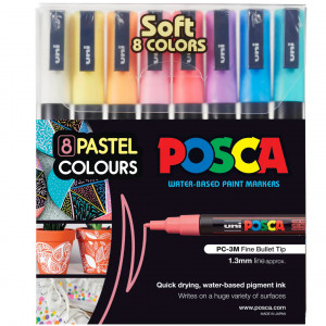 UNI set PC-3M Posca/0.9-1.3mm 1/8 PASTELNE BOJE