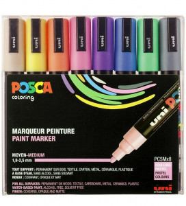 UNI set PC-5M Posca/1.8-2.5mm 1/8 PASTELNE BOJE