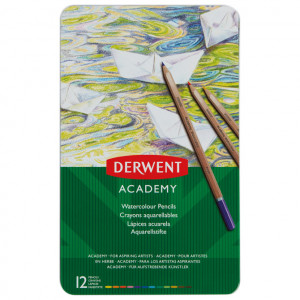 Boje drvene Aquarelle 12boja u metalnoj kutiji Academy Derwent