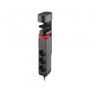Produžni kabl SL3000 3 utičnice, 1,5m USB A/C, crni