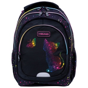Ranac đački anatomski 3zipa Golden Effect Rainbow Kitty 25.Head crno-roze