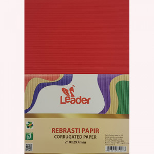 Rebrasti papir A4 1/10 crveni