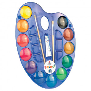 Boja vodena fi 44mm 12boja+2četkice+tempera bela na paleti CMP 102A12TOM