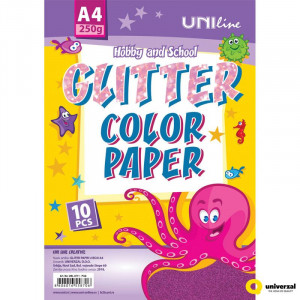 DEKORATIVNI KARTON GLITER PINK 250g A4 10/1