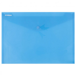 Fascikla koverta s dugmetom A4 pp Donau 8544001PL-10 providno plava