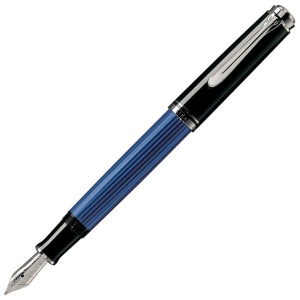 Nalivpero Souveran M405 (M)+kožna bela futrola+poklon kutija G30 Pelikan plavo-crno