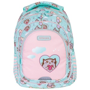 Ranac đački anatomski 3zipa Kitty's World Astrabag svetlo roze