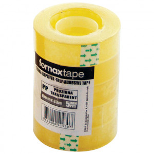 Traka lepljiva 15mm/33m pk5 Fornax 24782 providna