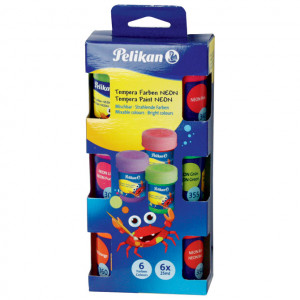 Boja tempera 25ml x 6boja (čaša) Fluo Pelikan 804899