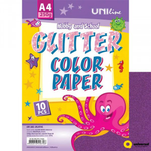 DEKORATIVNI KARTON GLITER PURPLE 250g A4 10/1