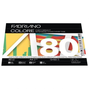 Papir Colore A4 80g pk250 Fabriano jarka mešavina 5 boja