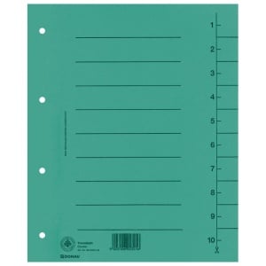 Pregrada kartonska A4 brojevi 1-10 250g pk100 Donau