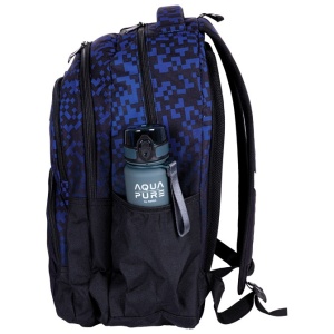 Ranac đački anatomski 3zipa 1džep AB200 Blue Bricks 25.Head 502025049 crno-plavi