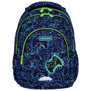 Ranac đački anatomski 3zipa AB330 Gaming Astrabag plavo-zeleni