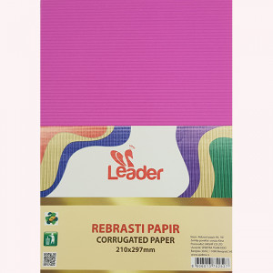 Rebrasti papir A4 1/10 roze