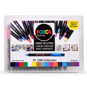 UNI set PC-1MR Posca/0.7mm 1/16 OSNOVNE+METALLIC boje