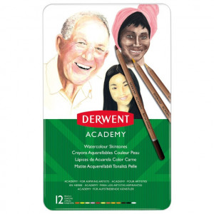 Boje drvene Aquarelle 12boja u metalnoj kutiji (za portrete) Academy Derwent