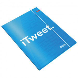 Fascikla klapna s gumicom A4 mat+lak iStyle Connect 405801 svetlo plava