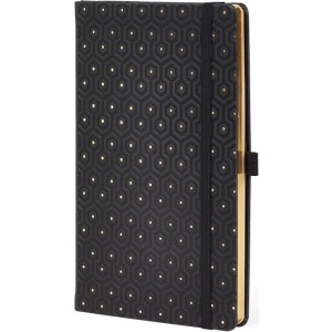 Notes 19x25cm linije 192strane s gumicom Gold Honeycomb