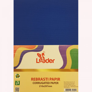 Rebrasti papir A4 1/10 plavi