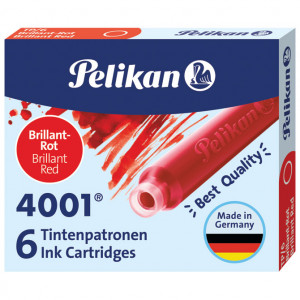 Tinta za nalivpero patrone kratke pk6 4001 Pelikan 301192 crvena