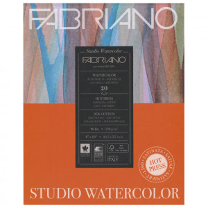 Blok Studio Watercolour 20,3x25,4cm 20L 200g (hot pressed/grana satinata) Fabriano 19202001