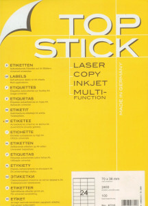 Etikete TOPSTICK 70x35 A4/24 1/100
