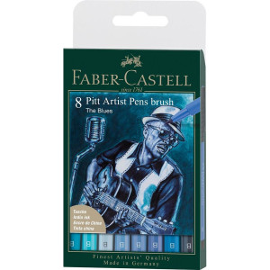 Faber Castell Pitt Artist Pen Brush India ink pen 1/8 Blue