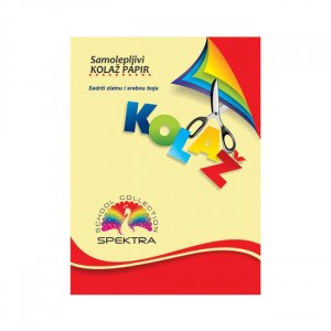 Kolaž papir B5 samolepivi 12 boja (zlatna i srebrna)