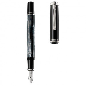 Nalivpero Souveran M605 (M)+kožna bela futrola+pok.kut.G30 Tortoiseshell Pelikan crna