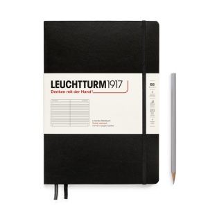 Notebook Soft cover composition (B5), 219 Numbered pages, Ruled, Black