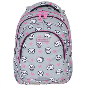 Ranac đački anatomski 3zipa AB330 Panda 24.Astrabag sivi