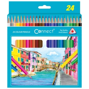 Boje drvene 24 boje trouglaste Connect blister