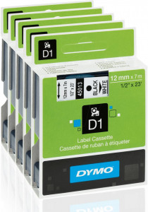 DYMO traka D1 Polies 19mmX5.5m crna/belo