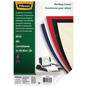 Korice za spiralno koričenje 250g karton A4 pk100 Fellowes 5370305 crvena