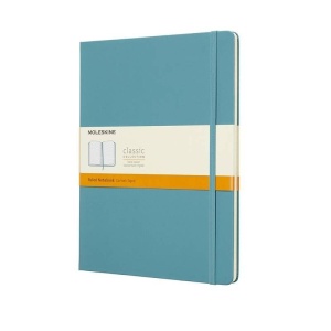 Moleskine Notebook, XL Ruled Reef Blue Tvrdi povez