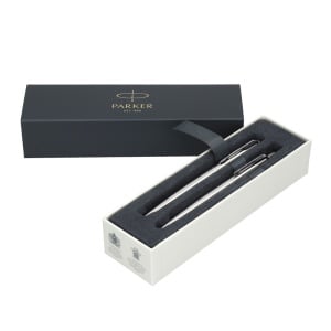 Parker poklon SET Jotter Stainless Steel – Hemijska olovka + Nalivpero