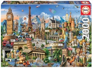 Puzzle Europe landmarks 2000 delova