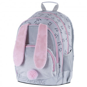 Ranac đački anatomski 3zipa 1džep AB340 Honeybunny 24.Astrabag sivo-roze