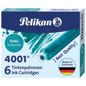 Tinta za nalivpero patrone kratke pk6 4001 Pelikan 301705 tirkizna