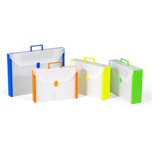 Torba-kofer pp-tvrdi 380x270x50mm 1kopča Fluo Dispaco belo-zelena