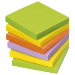 Blok samolepljiv 75x75mm 100L Info Notes neon-sortirano