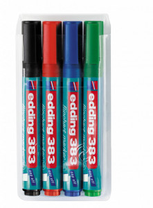 Flipchart marker E-383 1-5mm, kosi vrh, set 1/4